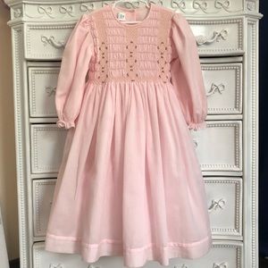 Will’Beth Pink Smocked Dressy Dress 6x girls embroidered willbeth